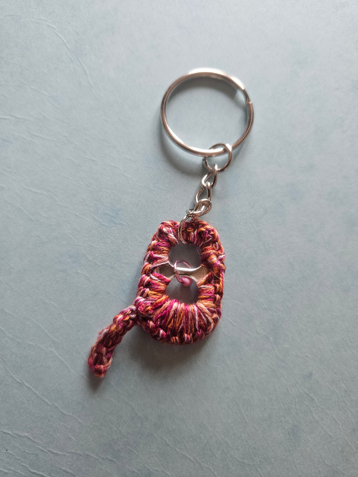 Lesbian pride crochet cat keyring