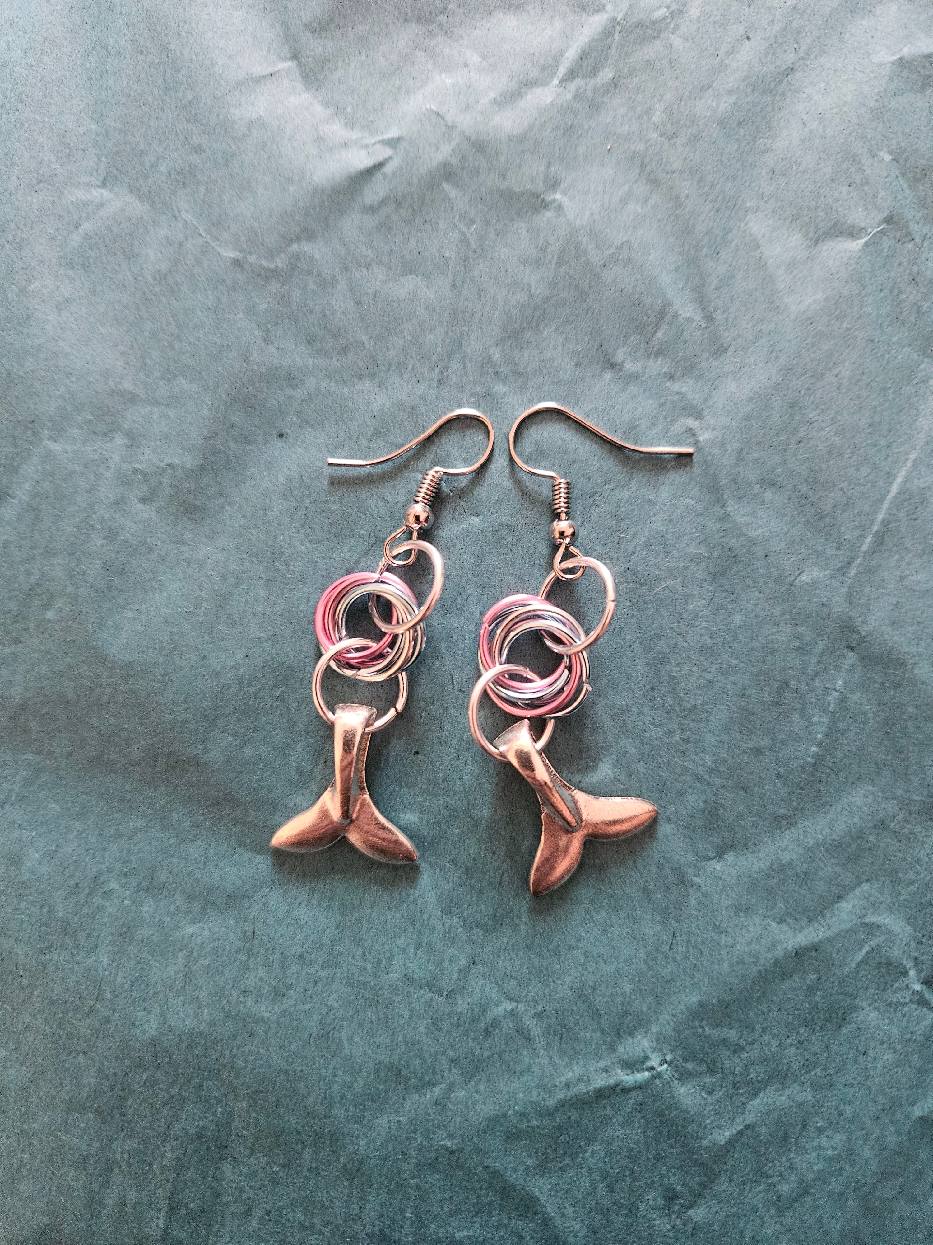 Mermaid tail drop earrings