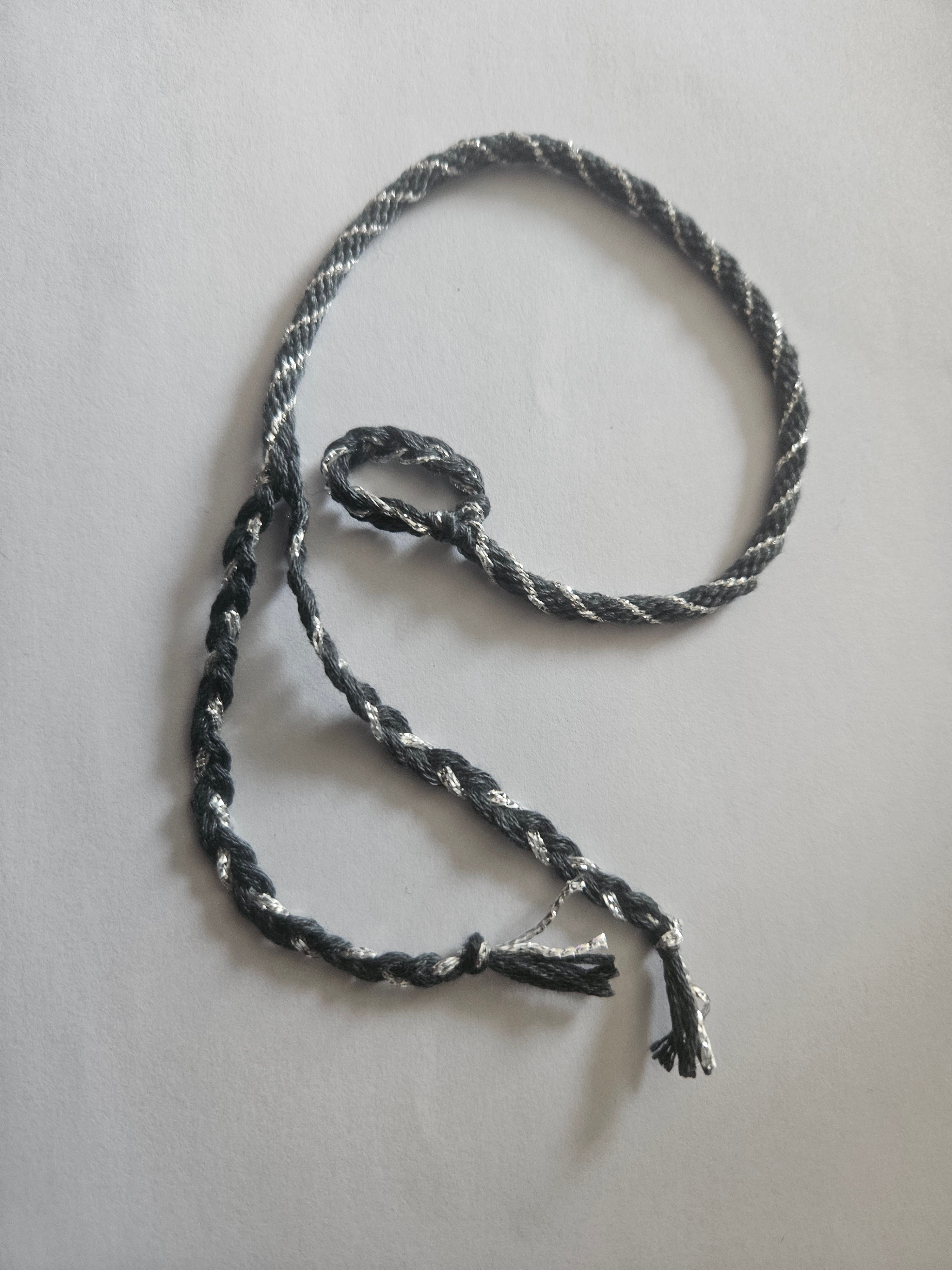Black and silver wristband