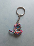 Pansexual pride crochet cat keyring